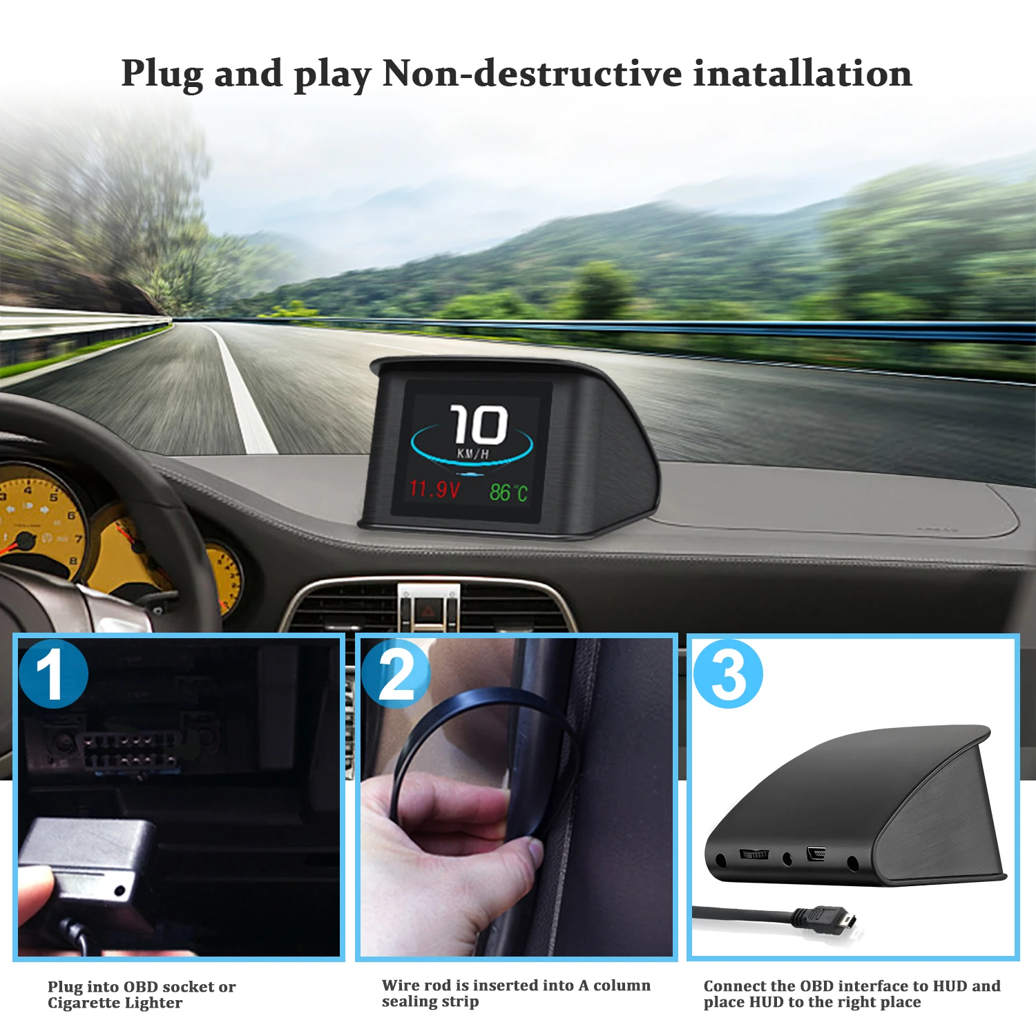 P10 for HUD Universal Speedome - Car Heads Up Display Navigation ulasan dan harga