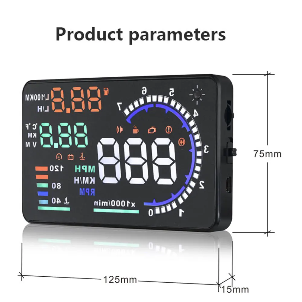 A8 Car Speedometer Digital HUD - Obd2 Hud Speedometer Projector ulasan dan harga
