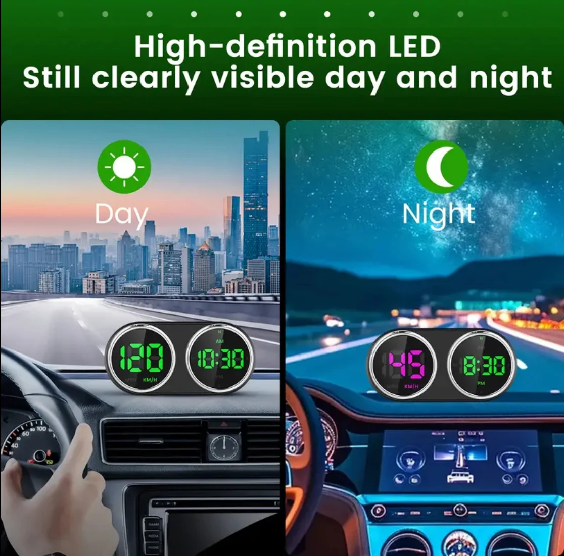 Car Motorcycle Electronic Cloc - Car Hud Head Up Display Gps ulasan dan harga