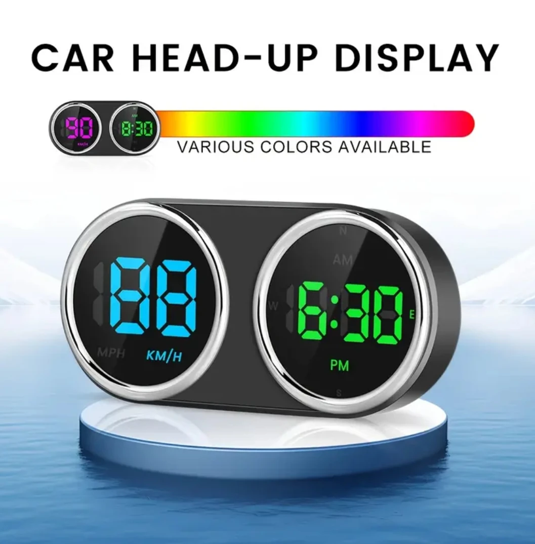 Car Motorcycle Electronic Cloc - Car Hud Head Up Display Gps ulasan dan harga