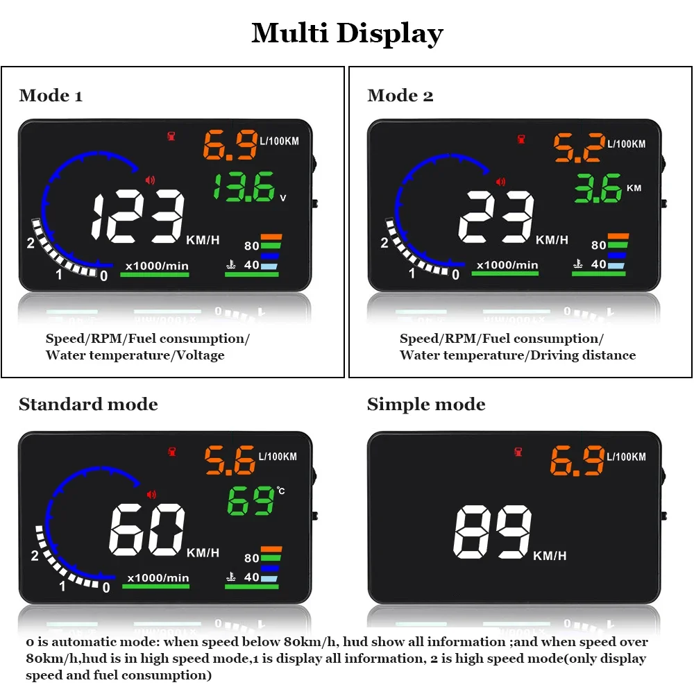 A8 OBD2 for HUD Car Head Up Di - Obd2 Hud Speedometer Projector ulasan dan harga