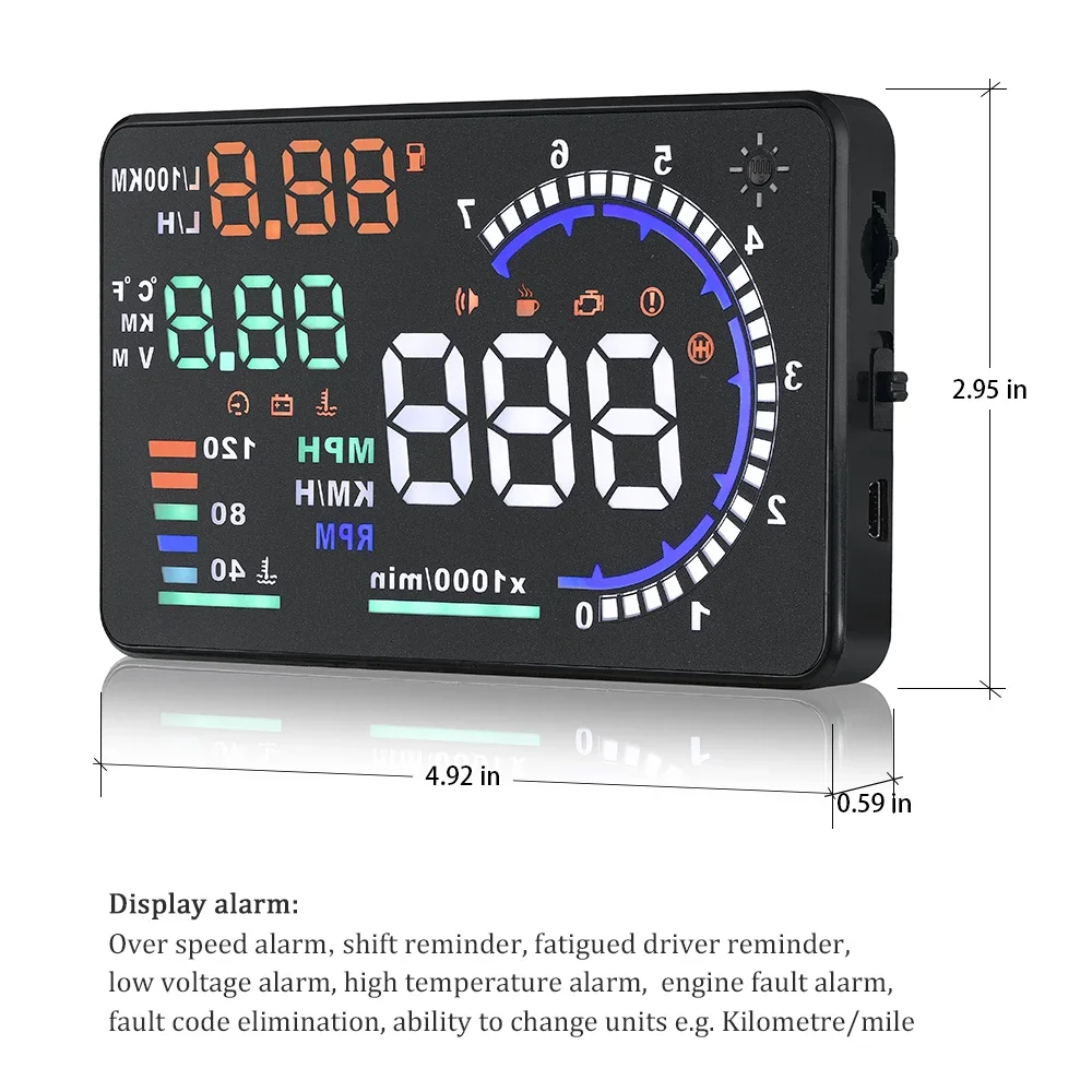 A8 OBD2 for HUD Car Head Up Di - Obd2 Hud Speedometer Projector ulasan dan harga