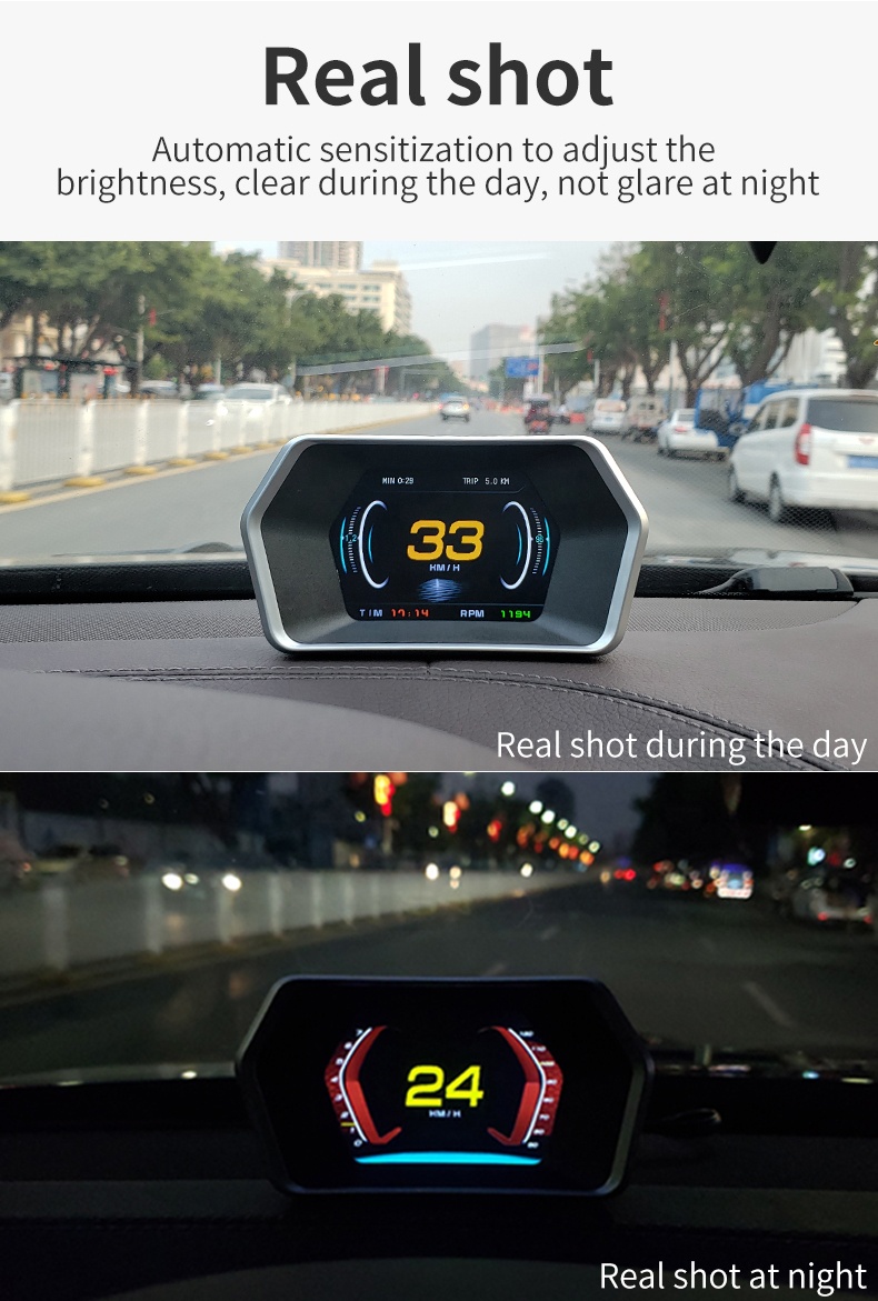 Cars P17 OBD2 Gauge PSI Univer - Hud Obd2 Multi Function Alarm ulasan dan harga