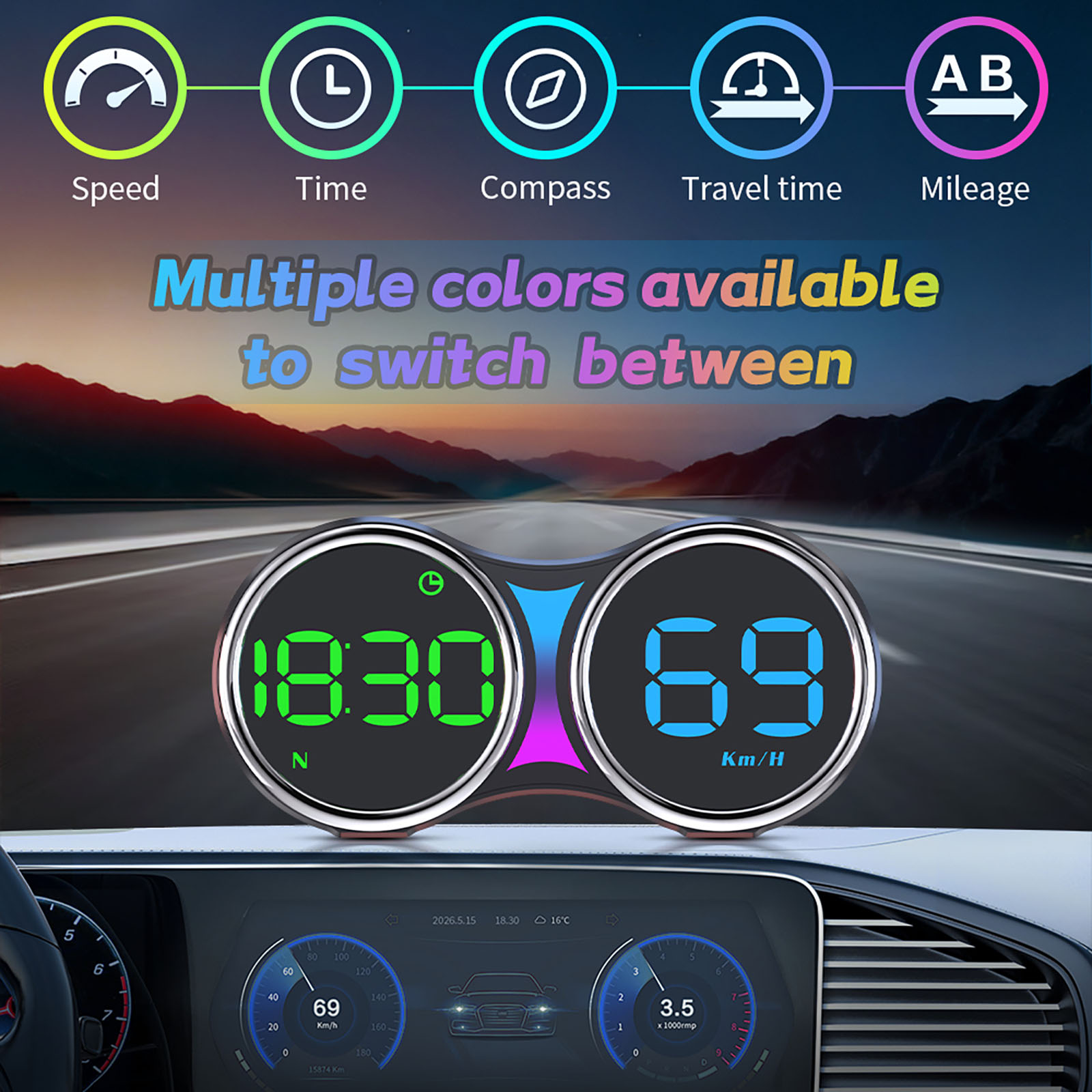G27 Car HUD GPS Speedometer He - Car Heads Up Display Navigation ulasan dan harga