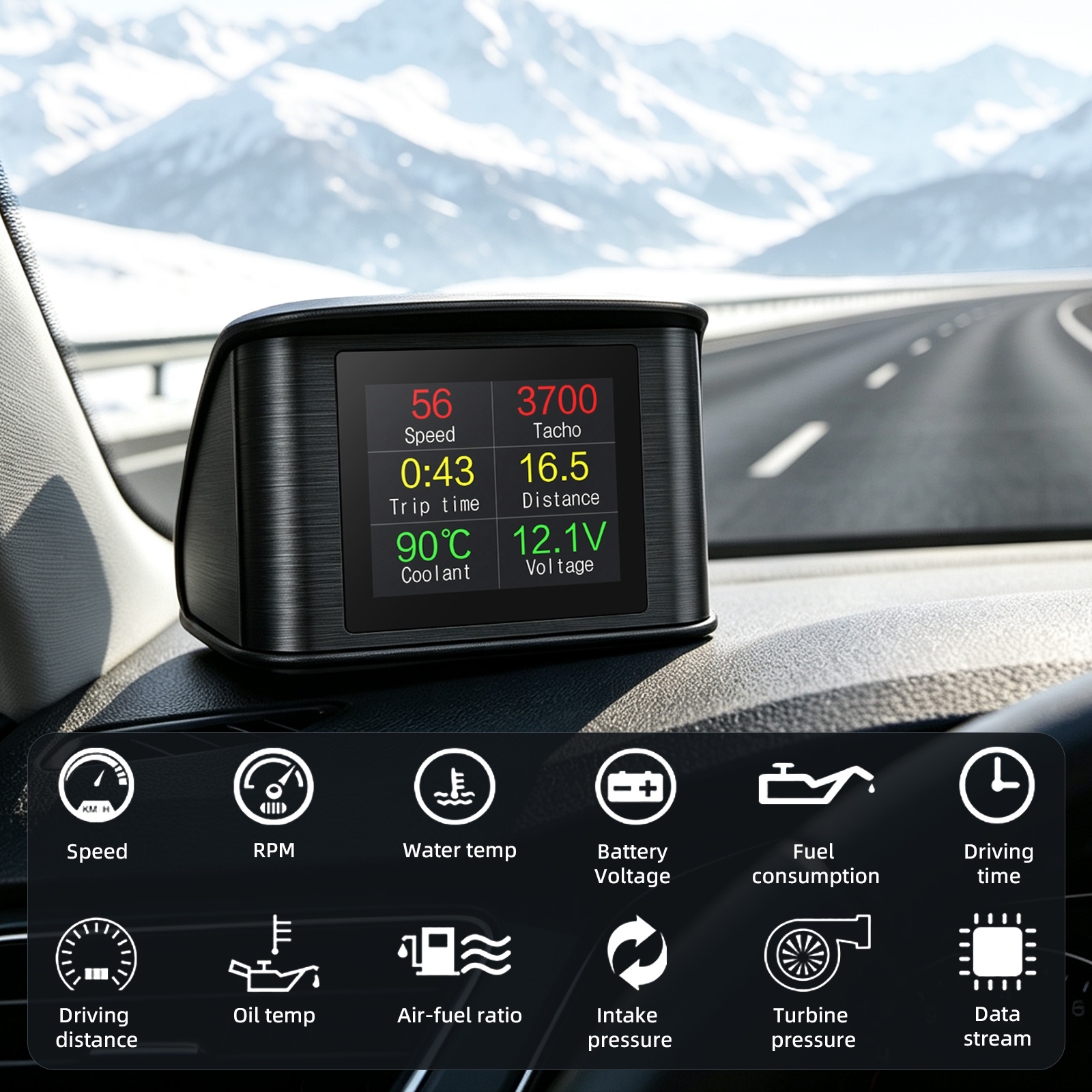 OBD2 HUD Car Head Up Display P - Hud Display With Tire Pressure ulasan dan harga