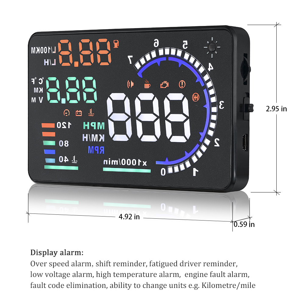 OBD2 Car HUD A8 Head Up Displa - Hud Obd2 Multi Function Alarm ulasan dan harga