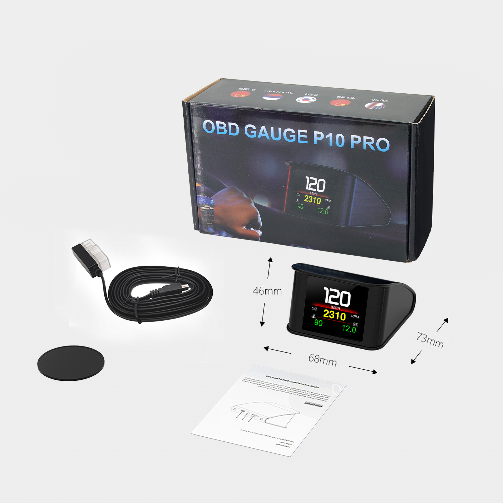 HD P10-PRO OBD2 HUD Car Head U - Obd2 Hud Speedometer Projector ulasan dan harga