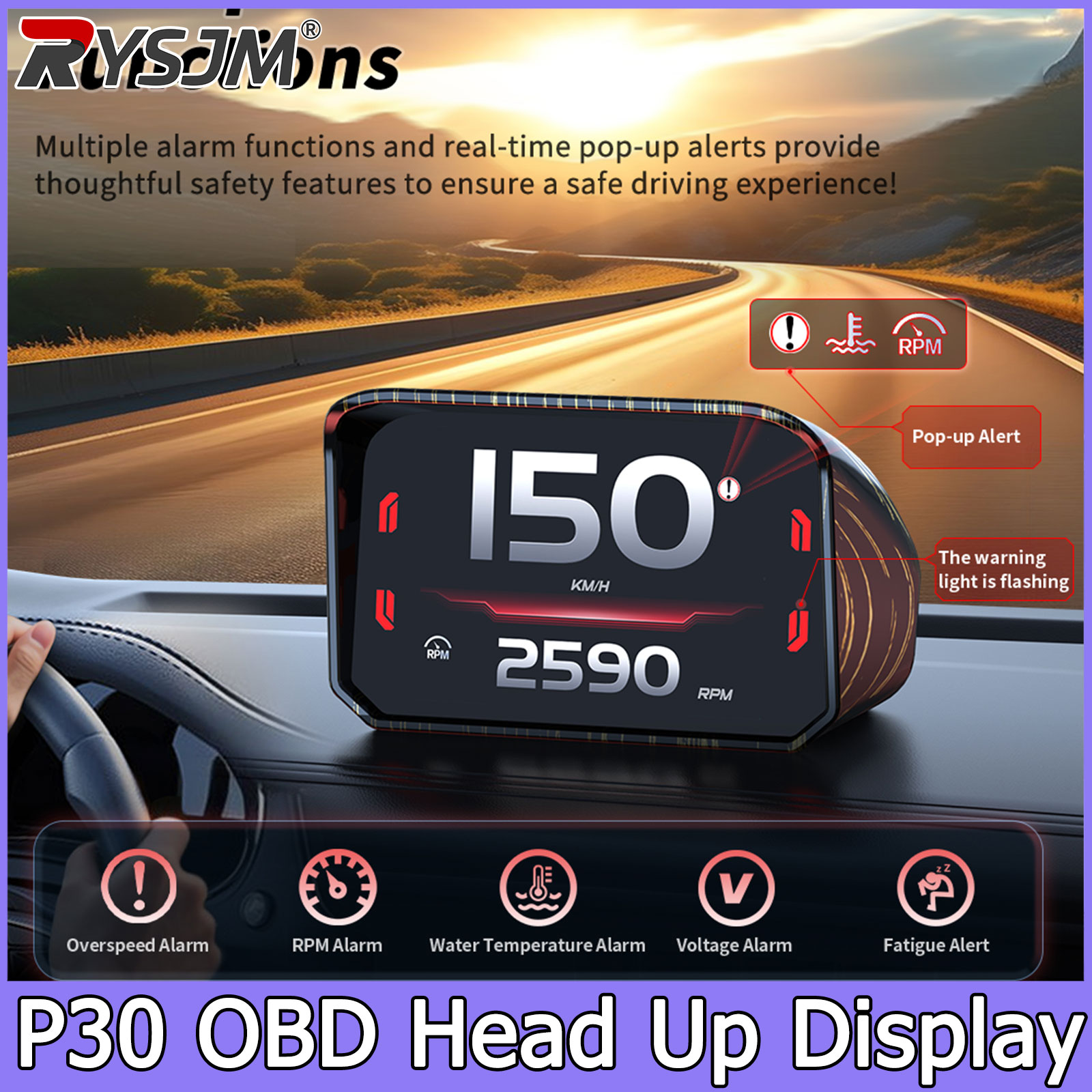 P30 Speedometer RPM Meter HUD  - Obd2 Hud Speedometer Projector ulasan dan harga