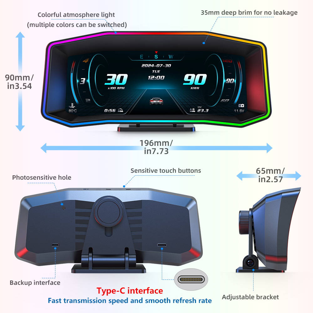 P4 HUD Gauge OBD2 GPS Head-up  - Obd2 Hud Speedometer Projector ulasan dan harga